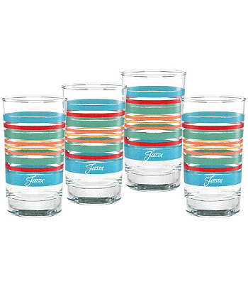 Набор стаканов для сока Rainbow Radiance Stripes, 7 унций, 4 шт. FIESTA