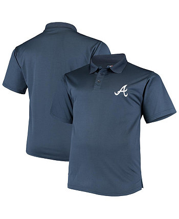 Men's Majestic Navy Atlanta Braves Big and Tall Cap Logo Solid Birdseye Polo Shirt Fanatics