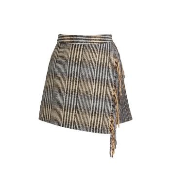 Ranya Wool-Blend Wrap Skirt Rhode