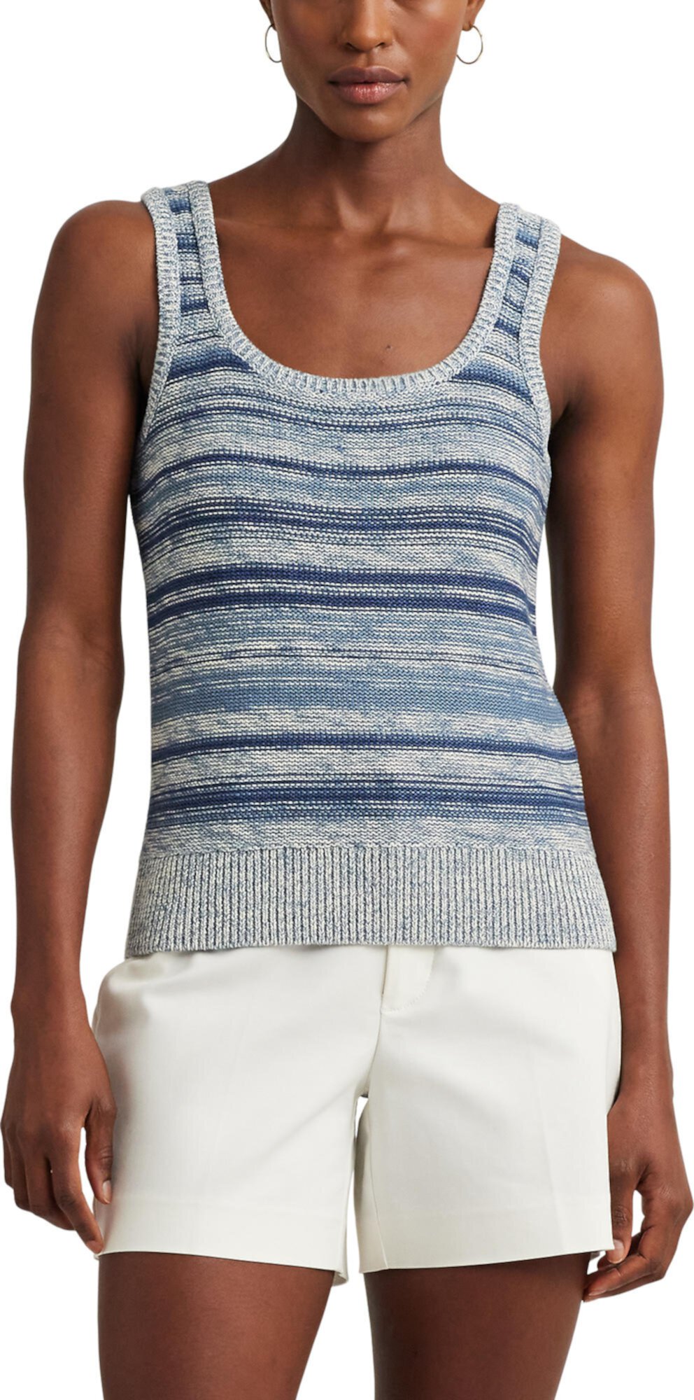 Striped Linen-Cotton Sweater Tank Top LAUREN Ralph Lauren