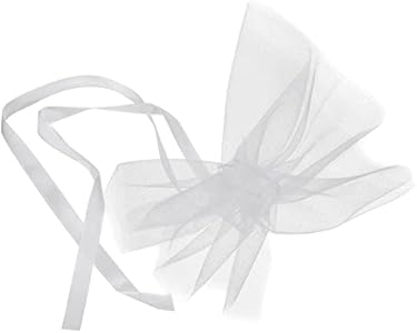 PATIKIL Flower Wrapping Paper, 20 Pack 15.7'' Bouquet Floral Packaging Clear Mesh Yarn for Wedding Party, White Patikil