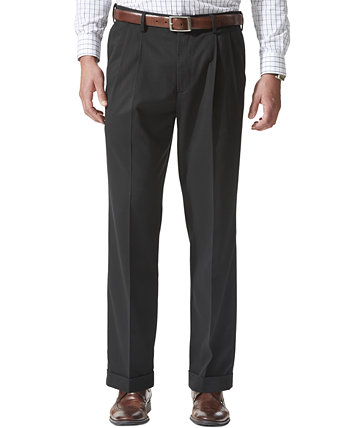 Мужские удобные плиссированные брюки в хаки с эластичной манжетой Dockers