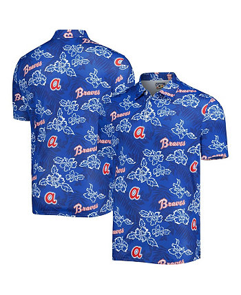 Мужская темно-синяя рубашка поло с принтом Atlanta Braves Cooperstown Collection Puamana Reyn Spooner