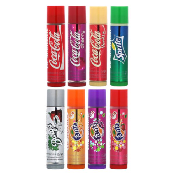 Coco-Cola, Бальзам для губ, в ассортименте, 8 упаковок по 0,14 унции (4 г) каждая Lip Smacker