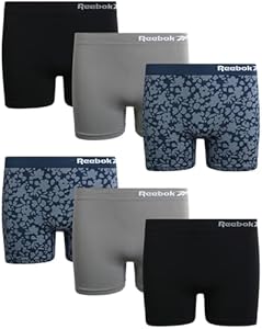 Детские трусы Reebok Boyshorts - 6 Pack Мягкие Удобные Бесшовные Шорты для Девочек (6-16) Reebok