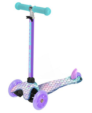 Mini Deluxe Mermaid Design 3 Wheel Scooter with LED Lights Rugged Racers
