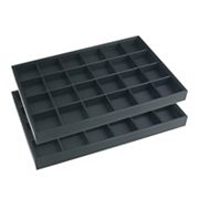 Set Of 2 Stackable Pu Leather Jewelry Organizer Trays With Removable Dividers For Drawers Unique Bargains