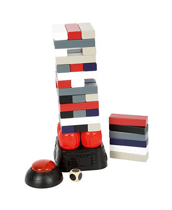 Small Foot Wooden Toys Dynamite Wobbling Tower Game, 42 Piece Flat River Group