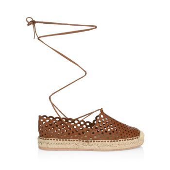 Thierry Ankle-Wrap Perforated Leather Espadrilles GIANVITO ROSSI