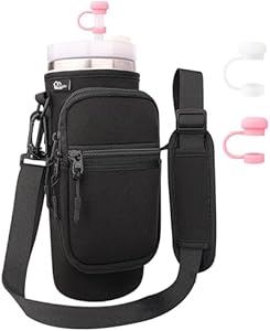 Сумка для бутылки с водой WK IEASON для стаканов Stanley/Simple Modern 30-40oz с карманом для телефона и 2 чехла для соломинок WK IEASON