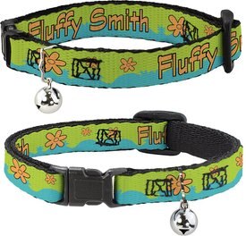 Buckle-Down Scooby Doo The Mystery Machine Paint Job Personalized Breakaway Cat Collar with Bell Buckle-Down