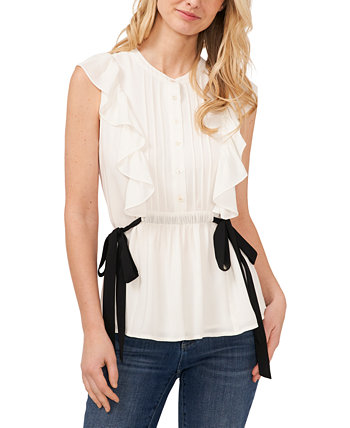 Женская блузка с защипами и завязками на талии с развевающимися рукавами CeCe