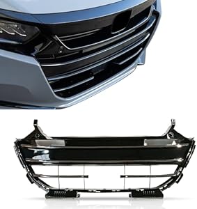 PartsFlow Front Bumper Grille W/Chrome Trim W/Radar Hole Compatible With 2021-2022 Honda Accord PartsFlow