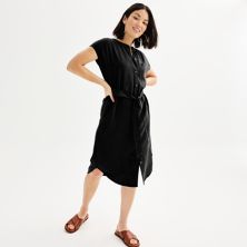 Женское практичное платье миди с пуговицами и завязкой на талии Sonoma Goods For Life® SONOMA