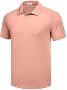 PINSPARK Mens Golf Polo Shirts Performance Quick-Dry Moisture-Wicking Collared Shirts Short Sleeve Buttons Casual Polo Shirts Pinspark