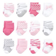 Luvable Friends Infant Girl Newborn and Baby Terry Socks, Ballet Luvable Friends