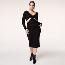 Женское платье-свитер миди Intempo с вырезом и v-образным вырезом INTEMPO