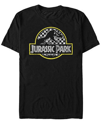 Мужская футболка с короткими рукавами и клетчатым логотипом Jurassic Park
