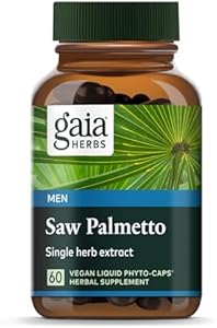 Gaia Herbs Saw Palmetto - Supports Healthy Prostate Function for Men - Contains Saw Palmetto and Sunflower Seed Lecithin to Support Men’s Health - 60 Vegan Liquid (Жидкость) Phyto-Capsules (Капсулы) (30-Day Supply) Gaia Herbs