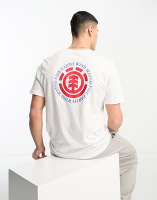 Белая футболка с логотипом и принтом на спине Element Element