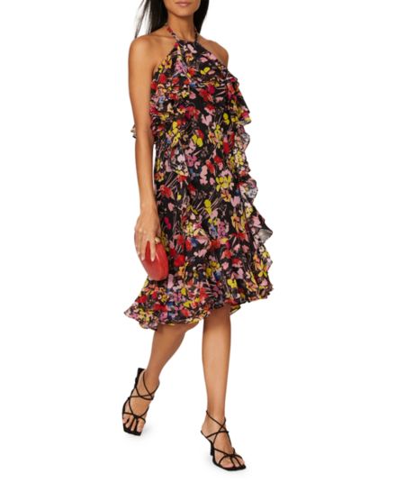Платье с цветочным принтом и вырезом халтер Jason Wu Collective