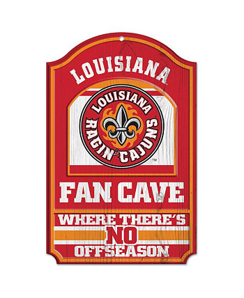 Луизиана Ragin' Cajuns 11 x 17 дюймов Деревянная вывеска Fan Cave Wincraft