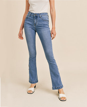 Женские расклешенные джинсы с разрезом Rubberband Stretch