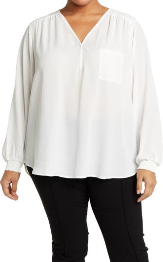 Блуза с длинным рукавом и V-образным вырезом Pleione