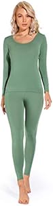 Liang Rou Women's Scoop Neck Long Johns Ultra Thin Modal Thermal Underwear Top & Bottom Set Liang Rou