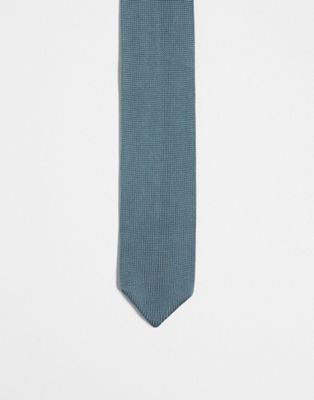 Синий вязаный галстук с заостренным кончиком River Island RIVER ISLAND