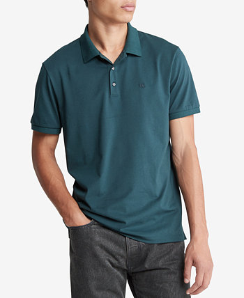 Мужская рубашка-поло обычного кроя из гладкого хлопка с монограммой и логотипом Calvin Klein
