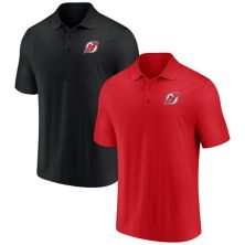 Мужской комбинированный комплект поло с логотипом New Jersey Devils Primary Black/Red под брендом Fanatics Fanatics