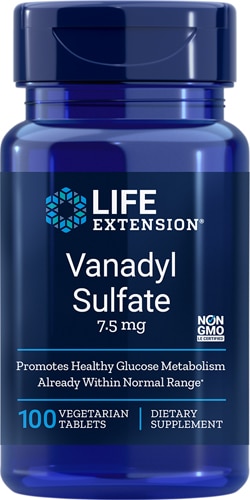 Ванадилсульфат — 7,5 мг — 100 вегетарианских таблеток Life Extension