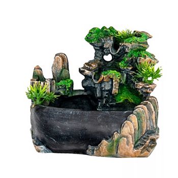 Resin Fountain Waterfall Bonsai Decoration Living Room Office Kitcheniva