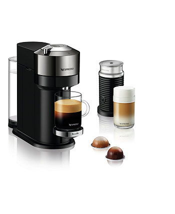 Кофемашина Vertuo Next Deluxe от Breville, тёмный хром, с насадкой для вспенивания молока Aeroccino Nespresso