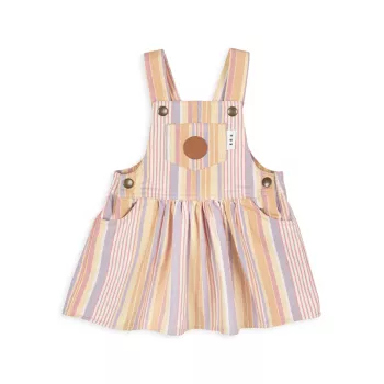 Baby Girl's ,Little Girl's &amp; Girl's Striped Overall Dress HUXBABY