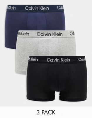 Набор из трех плавок Calvin Klein синего, черного и серого цветов Calvin Klein