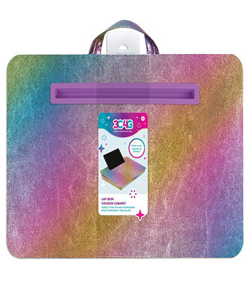 3C4G Cosmic Rainbow Lap Desk Make It Real, Девочки-подростки, Портативная подушка для коленей с ручкой, Универсальный слот для носителей - 12 "x 17", Уютная плюшевая подушка, Идеально подходит для веселой домашней работы Three Cheers For Girls