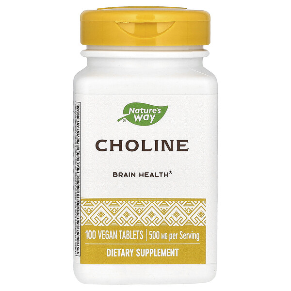 Холин - 500 мг - 100 веганских таблеток - Nature's Way Nature's Way
