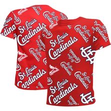 Youth Stitches Red St. Louis Cardinals Allover Team T-Shirt Stitches
