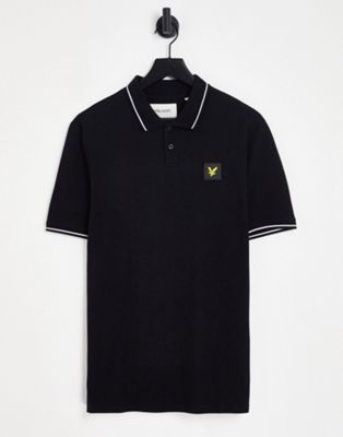 Черная футболка-поло с логотипом Lyle & Scott Casuals Lyle & Scott
