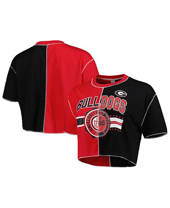 Женская красно-черная укороченная футболка с цветными блоками Georgia Bulldogs ZooZatz