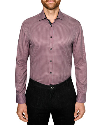 Мужская приталенная классическая рубашка с шестигранным принтом и эластичным принтом без железа Society of Threads