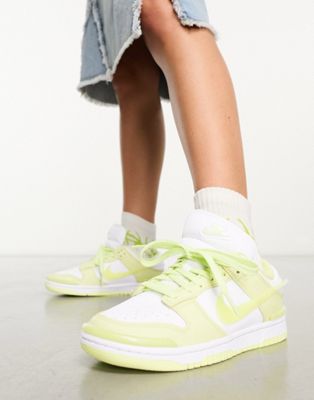 Женские кроссовки Nike Dunk Twist Low в белом и лимонном цветах Nike