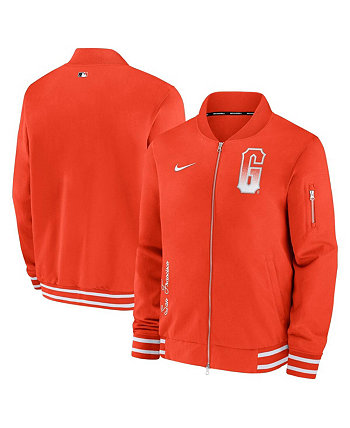 Мужская оранжевая куртка-бомбер с молнией во всю длину San Francisco Giants Authentic Collection Game Time Nike