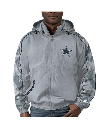 Мужская серебряная куртка с капюшоном и молнией во всю длину Dallas Cowboys Throwback Tuesday Night Lights Starter