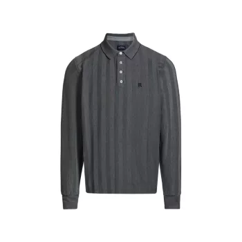 Striped Cotton Long-Sleeve Polo Shirt Noah