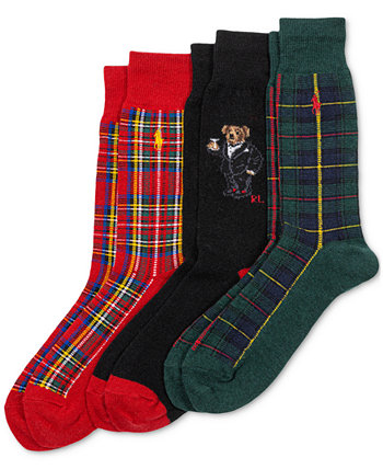 Мужские 3-комп. Подарочный набор носков Martini Bear Slack Crew Polo Ralph Lauren