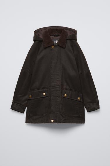 WAXED JACKET WITH REMOVABLE HOOD ZARA - ZARA KIDS