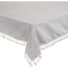 Grey Tablecloth with Tassels, Farmhouse Home Decor (52 x 70 Inches) Juvale